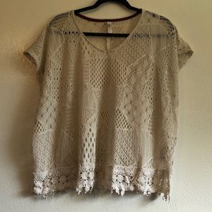 Cream crochet shirt